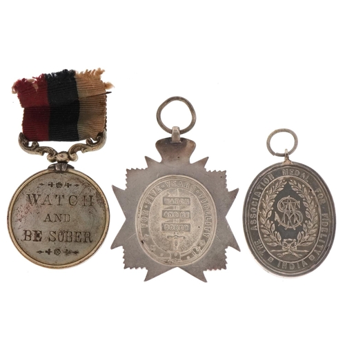 2395 - Three military interest Abstinence medals including Army Temperance Association Boer War medal.