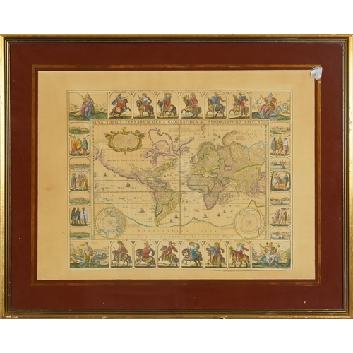 2270 - A late 20th century A Cartographic History of Sussex, colour print, framed, 51cm x 65cm, together wi... 