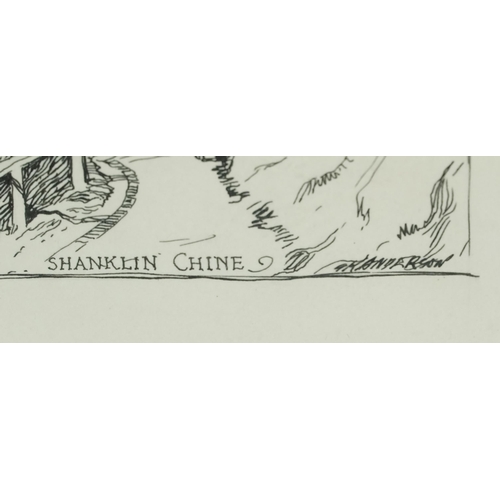 1641 - K. Anderson - Shanklin Chine, 20th century British School, pen and ink on paper, framed, 15cm x 10cm... 