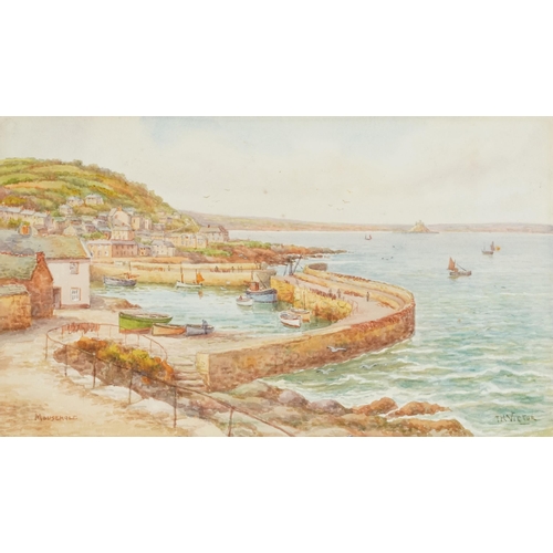 1635 - Thomas Herbert Victor (1894-1980) Mousehole, 20th century British School, watercolour on board, sign... 