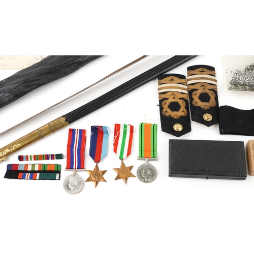 2360 - World War II naval militaria relating to Lieutenant Commander Edgar James Matthews including medal g... 