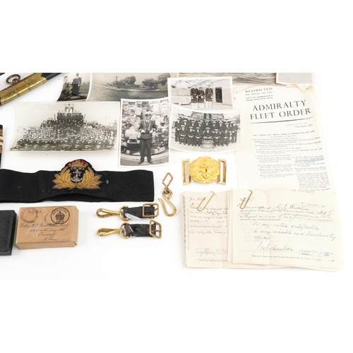 2360 - World War II naval militaria relating to Lieutenant Commander Edgar James Matthews including medal g... 