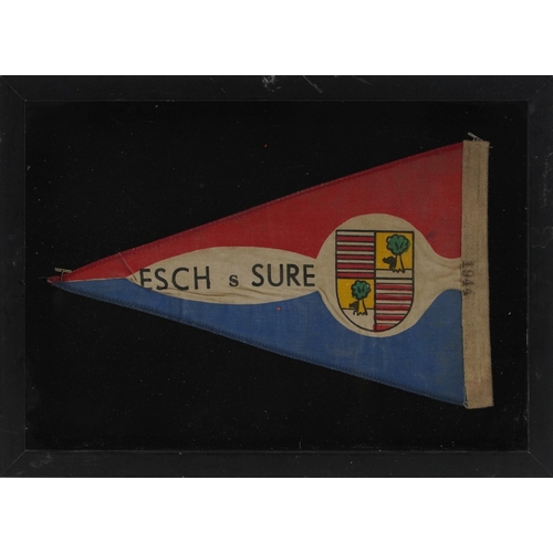 2435 - A World War II 1944 Luxemburg flag with coat of arms.