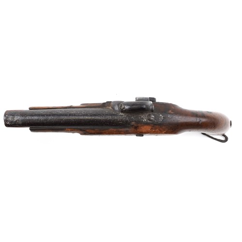 2549 - A Victorian cavalry percussion pistol with brass mounts, 28cm in length.