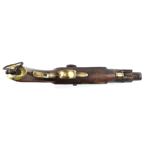 2549 - A Victorian cavalry percussion pistol with brass mounts, 28cm in length.