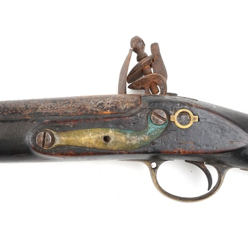 2553 - An 19th century Tower British military flintlock rifle, impressed proof marks, 138cm in length