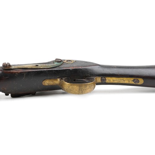 2553 - An 19th century Tower British military flintlock rifle, impressed proof marks, 138cm in length