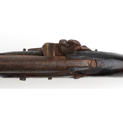 2552 - A 19th century Tower British military flintlock rifle with brass mounts, impressed proof marks, 144c... 