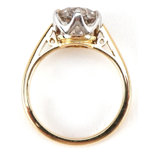 3009 - An 18ct gold diamond solitaire ring, approximately 2.20 carat, size N, 5.0g.