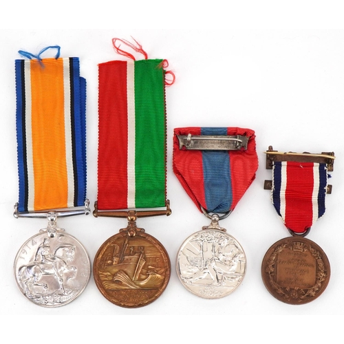 2385A - Three British military medals awarded to Henry W Notley and E Notley together with paperwork and pho... 