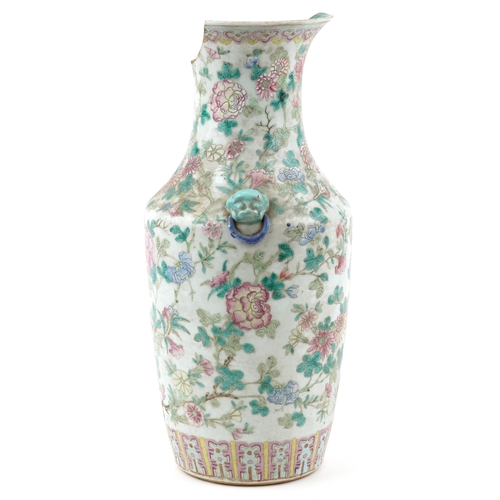 37 - A Chinese Canton famille rose porcelain vase, 19th century, with overall floral design, 47cm high.