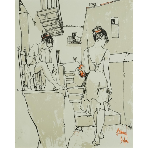 1580 - Bernard Dufour (1922-2016) - 20th century French School, print on canvas, framed, 45cm x 36cm