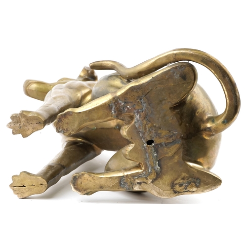 8 - A life size brass study of a seated Greyhound, 77cm high, approximately 23.5kg.