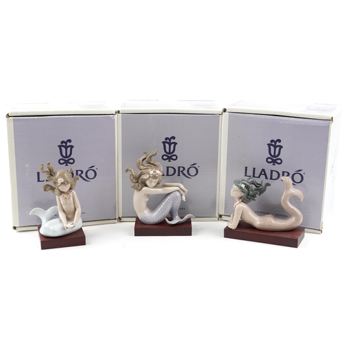 479 - Three Lladro figures of mermaids - Fantasy numbered 1414, Illusion numbered 1413 and Mirage numbered... 