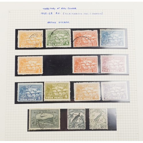 2219 - Red stamp album containing Papua and New Guinea stamps, a good selection of mint and used, to includ... 