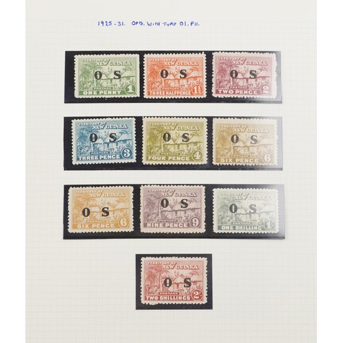 2219 - Red stamp album containing Papua and New Guinea stamps, a good selection of mint and used, to includ... 