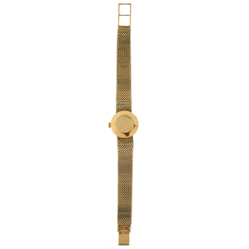 3020 - Eterna-matic, a ladies 9ct gold manual wind wristwatch with 9ct gold strap, the case 20mm in diamete... 