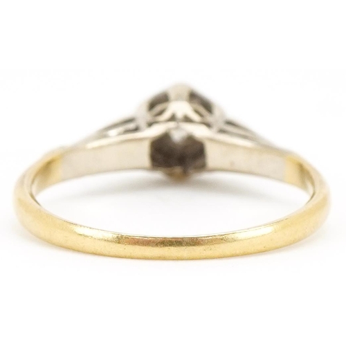 3134 - An 18ct gold diamond solitaire ring, size L, 2.5g.