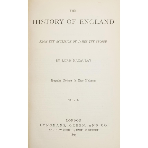 2340 - The History of England, From the Ascension of James II, by Lord Macaulay, volumes 1 and 2, published... 