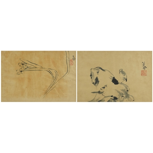 315 - A pair of Japanese watercolours on paper, 20th century, framed, 29cm x 42cm.