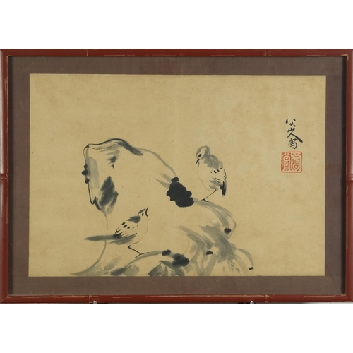 315 - A pair of Japanese watercolours on paper, 20th century, framed, 29cm x 42cm.