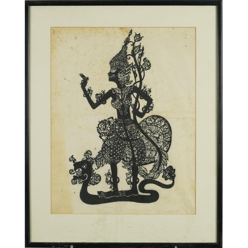 316 - A set of three Indian prints on paper, early 20th century, depicting deities, each framed and glazed... 