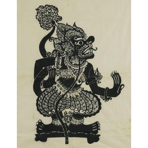 316 - A set of three Indian prints on paper, early 20th century, depicting deities, each framed and glazed... 