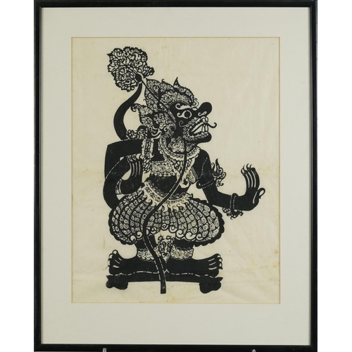 316 - A set of three Indian prints on paper, early 20th century, depicting deities, each framed and glazed... 