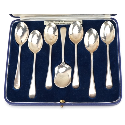 588 - A cased set of six Edward VIII silver teaspoons, each with a different regional  hallmark, London, B... 