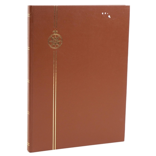 2228 - A brown stamp album containing Chinese stamps including junks, Chairman Mao and Mao Tse Tung togethe... 