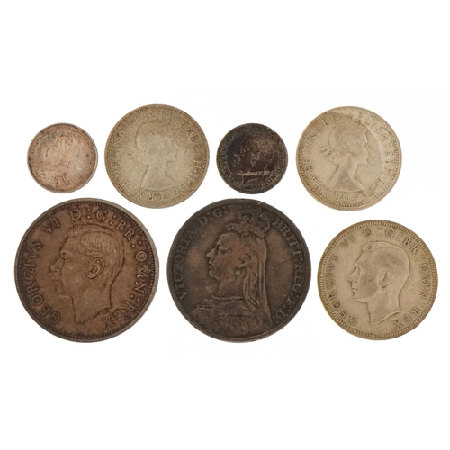 2177 - 19th century and later British and Commonwealth silver coinage to include an Victorian 1891 crown, G... 