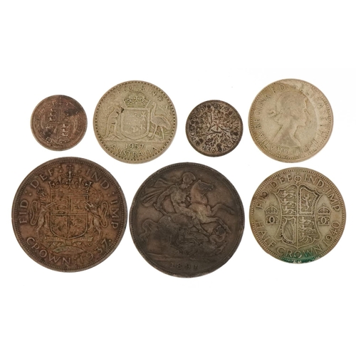 2177 - 19th century and later British and Commonwealth silver coinage to include an Victorian 1891 crown, G... 