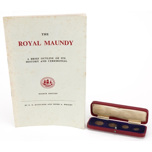 2173 - A George V silver maundy set comprising four coins dated 1923, housed in original presentation box, ... 