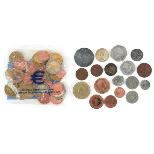 2206 - A unopened French starter kit representing Euro coins, British early decimal coinage including one p... 