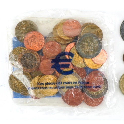 2206 - A unopened French starter kit representing Euro coins, British early decimal coinage including one p... 