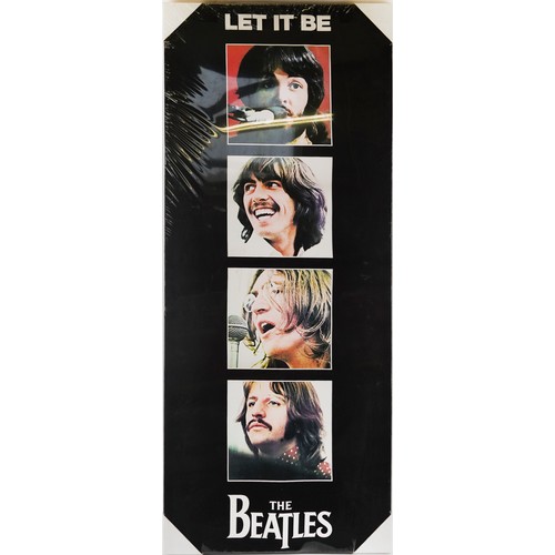 1450 - A late 20th century printed The Beatles Let it Be printed canvas together with four other printed ca... 