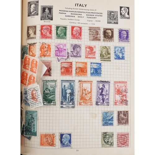 2220A - Two blue stamp albums containing 19th century and later British and world stamps.