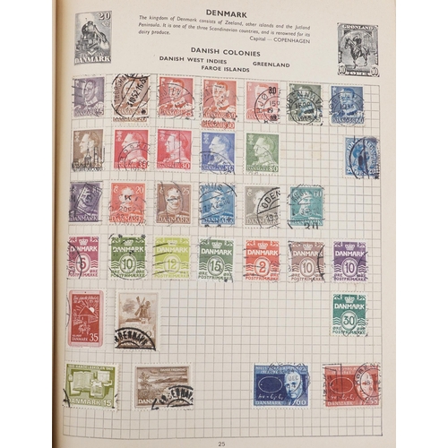 2220A - Two blue stamp albums containing 19th century and later British and world stamps.