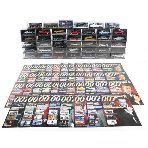 A collection of forty one 007 James Bond Car Collection diecast vehicles with magazines by Fabbri.