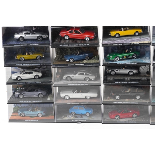  A collection of forty one 007 James Bond Car Collection diecast vehicles with magazines by Fabbri.