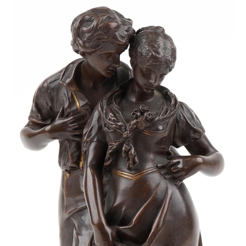  After Luca Madrassi, patinated bronze study of an embracing couple, the base stamped Tiffany & Co., ... 