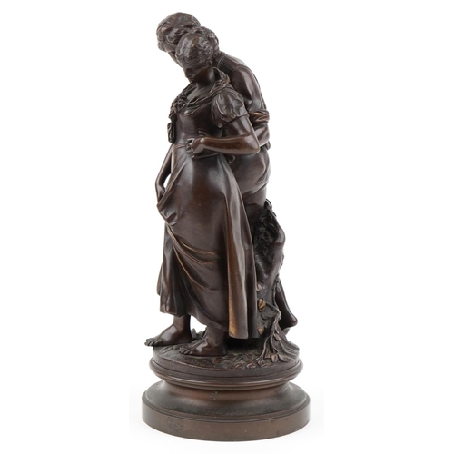 1 - After Luca Madrassi, patinated bronze study of an embracing couple, the base stamped Tiffany & Co., ... 