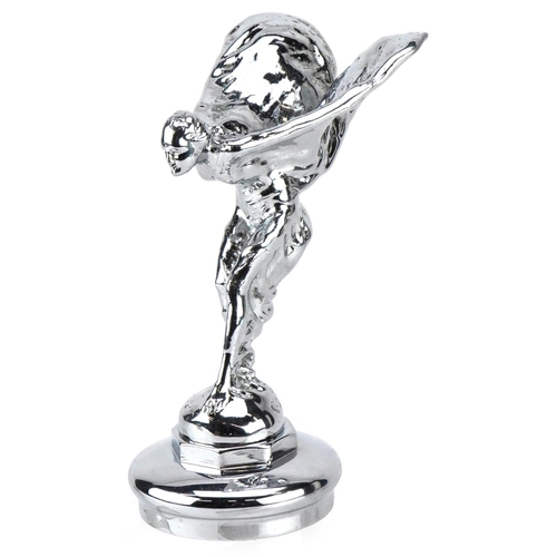 A vintage Rolls Royce chrome Spirit of Ecstasy car mascot by By Charles Sykes, 14cm high.