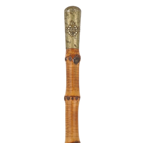 1460 - A military interest Royal Flying Corps bamboo swagger stick, 65cm in length.