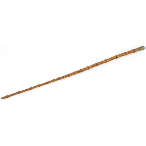 1460 - A military interest Royal Flying Corps bamboo swagger stick, 65cm in length.