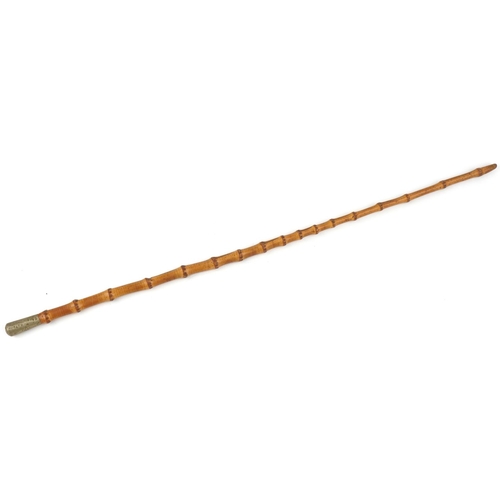 1460 - A military interest Royal Flying Corps bamboo swagger stick, 65cm in length.