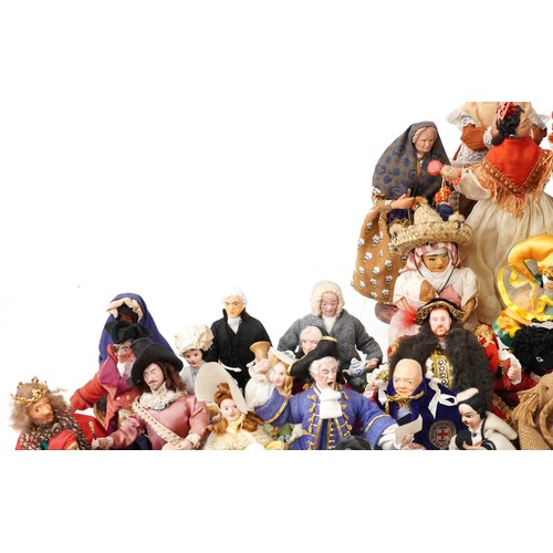 1161 - A large collection of 20th century dolls and puppets, various makers and designs, variously sized.