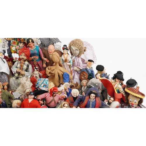 1161 - A large collection of 20th century dolls and puppets, various makers and designs, variously sized.