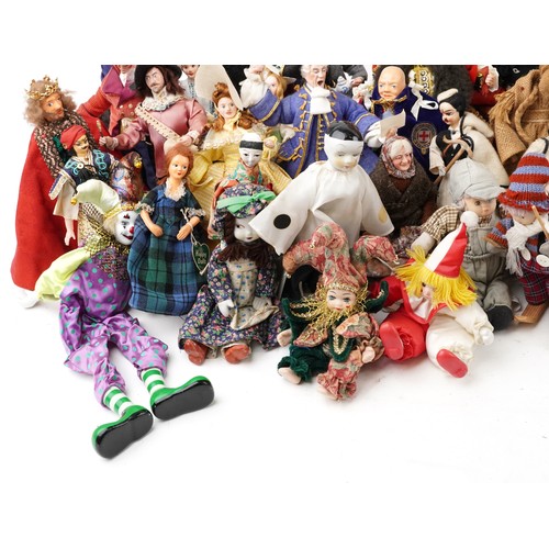 1161 - A large collection of 20th century dolls and puppets, various makers and designs, variously sized.