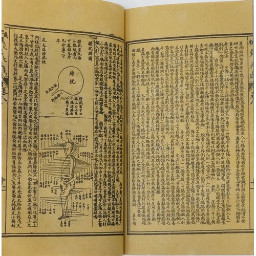 1114 - Twelve antique style paper books of Chinese script.